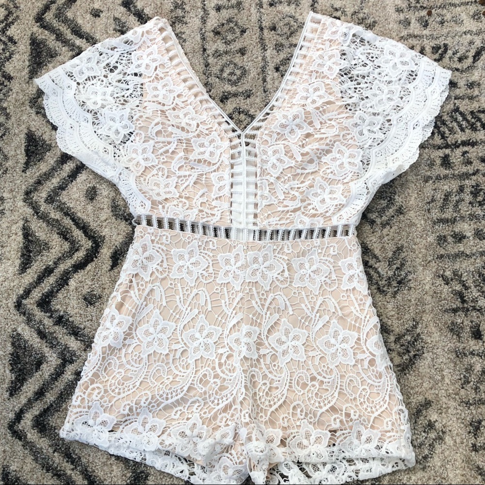 White lace romper